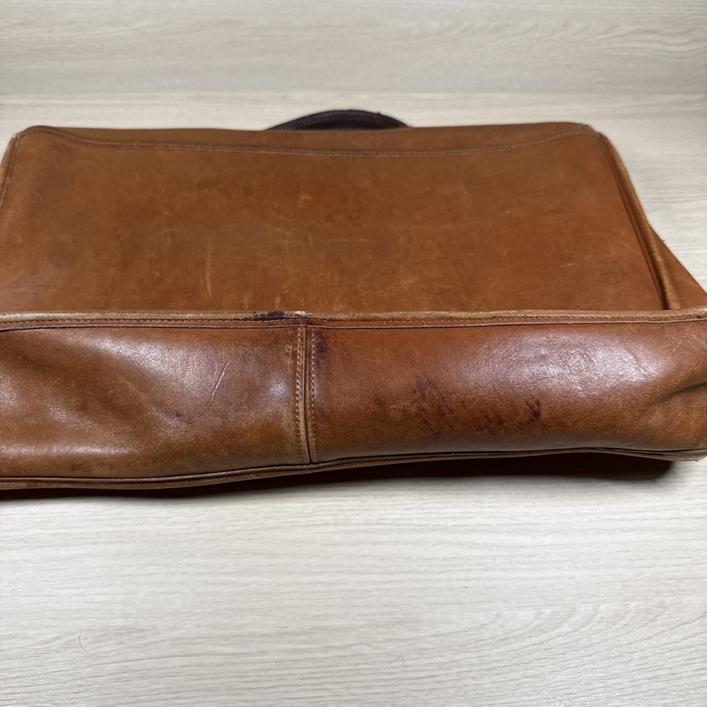 Vintage Coach Morgan Brown Smooth Leather Briefcase Bag No Shoulder Strap - Picture 11 of 16